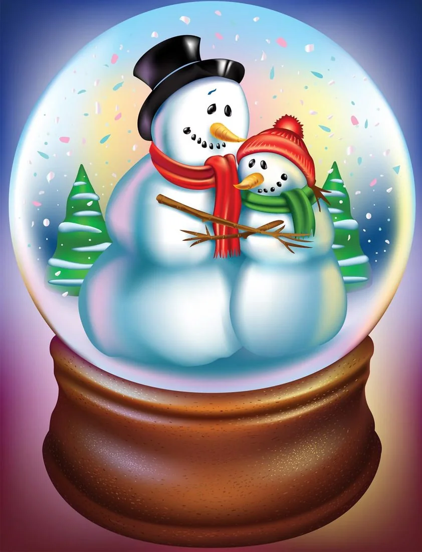 Snow globe with two snowmen