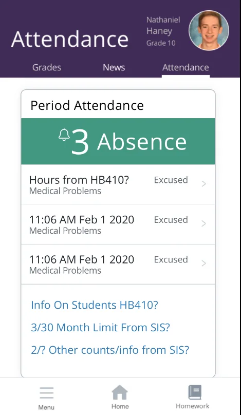 First pass: attendance shown as a single banner count above a list